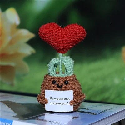 Crocheted Heart Planters